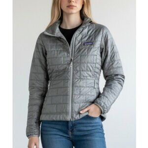 Patagonia Puffer Jacket Silver Gray Lightweight Primaloft Insulated Women's S